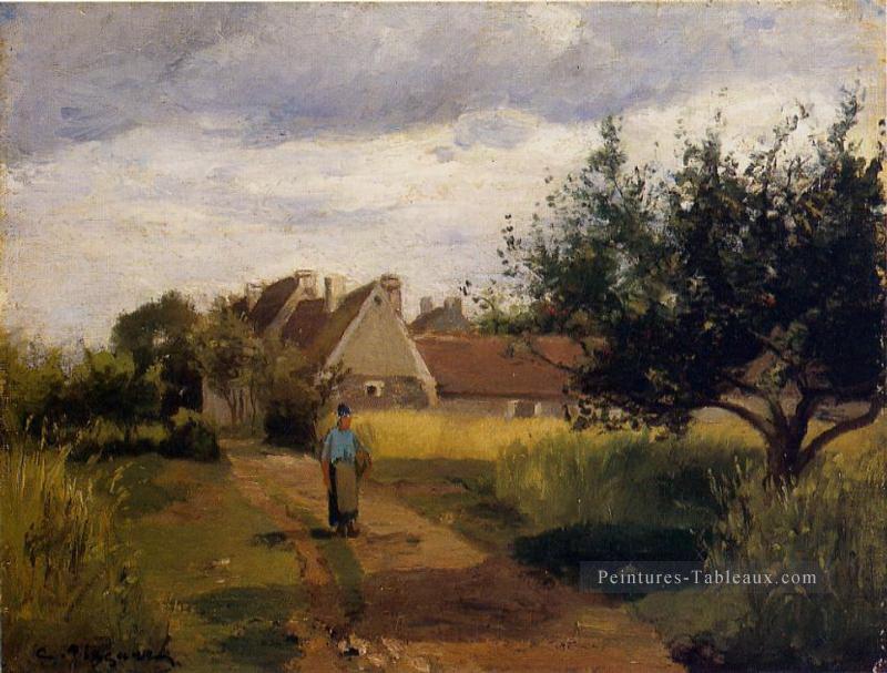 entrer dans un village Camille Pissarro Peintures à l'huile